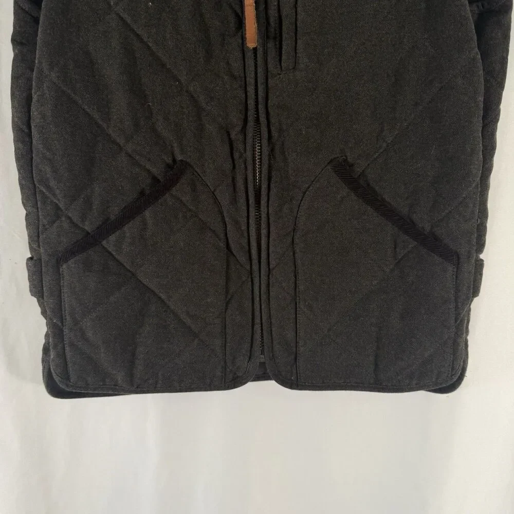 J. Crew Sussex Vest Men's XS Dark Grey Quilted Full Zip 100% Cotton Pockets